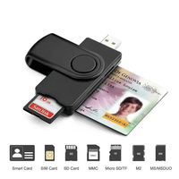 USB 2.0 Smart Card Reader micro SD/TF memory ID Bank EMV electronic DNIE dni citizen sim cloner connector adapter