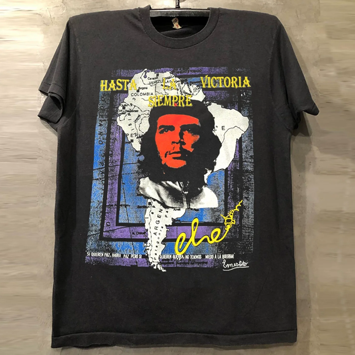 Men's Che Guevara Vintage American Short-Sleeved T-Shirt with Small Collar Trendy Cotton Half-Sleeve Design.cotton t shirt, 100% cotton tee, soft breathable t-shirt, summer short sleevetops, unisex graphic tee, plus size t shirts                         .