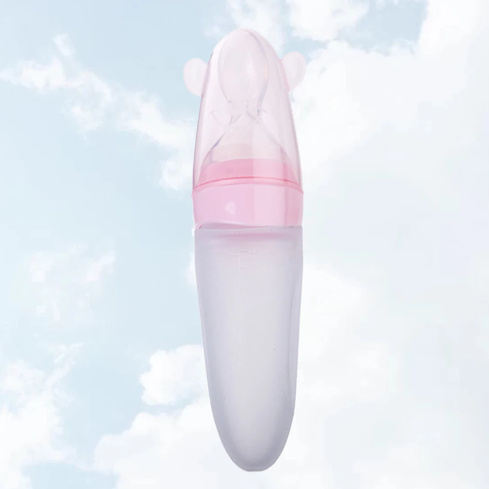 

Silicone Feeder Squeeze Bottle Food Supplement Feeder Food Supplement Rice Paste Feeding Spoon For Mothers Pink