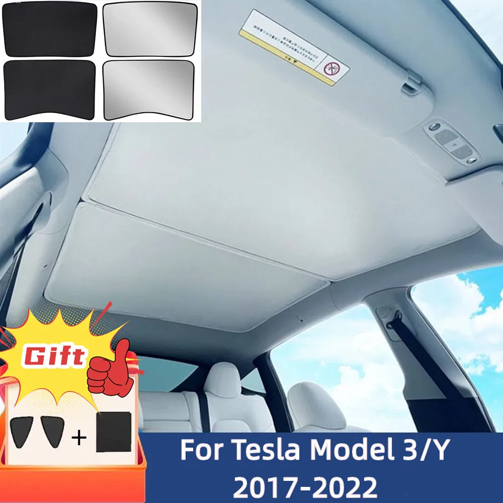 

For Tesla Model 3 Model Y 2017-2022 Mode Y Sunshade Sunroof Windshield Skylight Blind Shading Net Blind UV Protection Cover