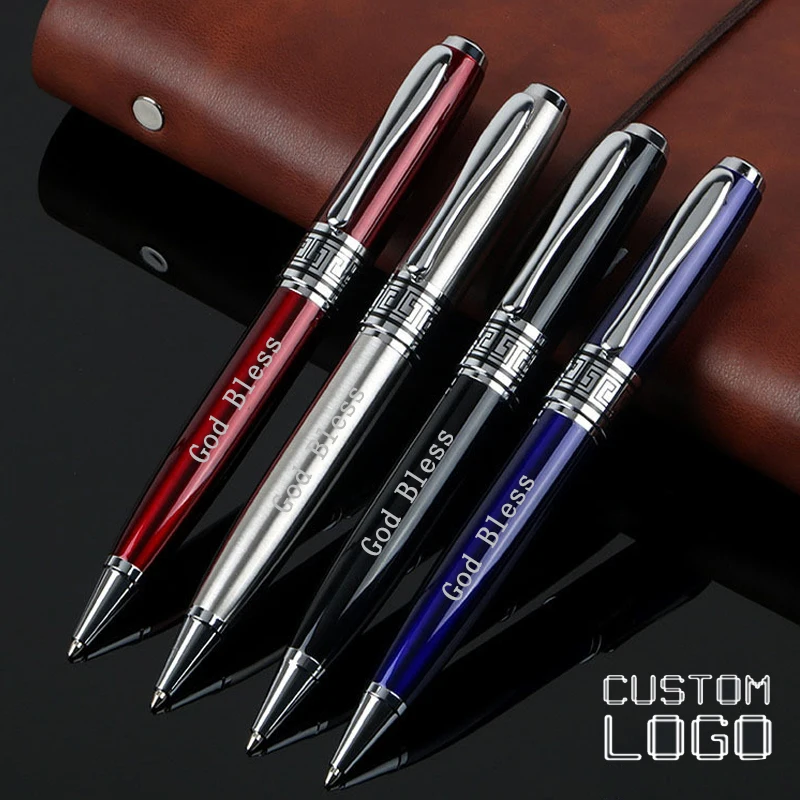 Simple Business Metal Neutral Pen Free Laser Engraving Logo Banquet Gift Custom Ballpoint Pens School Office Supplies Wholesale