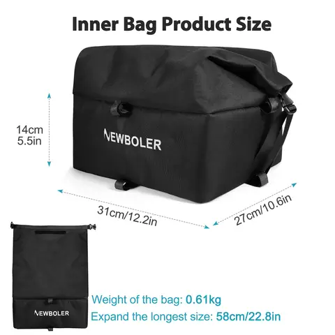 Cykelkorg bak Cykellastväska Stor kapacitet Elcykelkorg Cykelkorgar Bakre pakethållare för utomhusresor Shopping 10 best sales cykel bakväska - №10