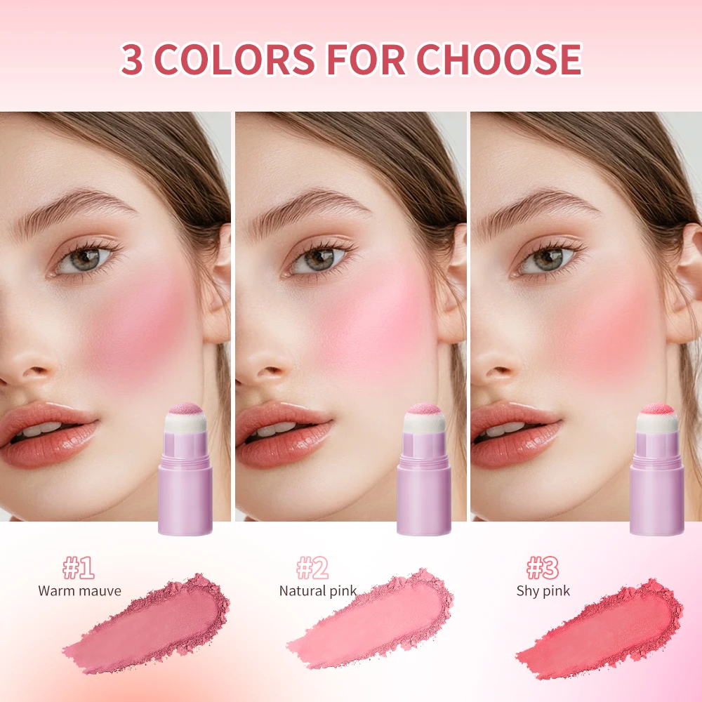 Soft Fog Blush Stick สไตล์เกาหลี Brightening Dual-ใช้สําหรับริมฝีปากและแก้มยาวนานกันน้ํา Blush ฟองน้ําหัวแปรง