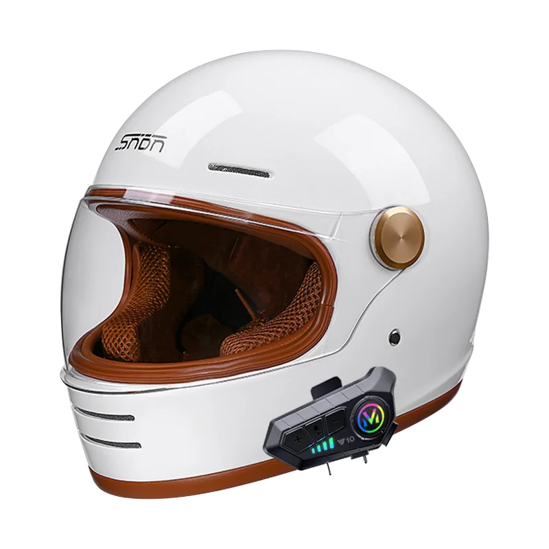 Bluetooth Original Motorcycle Helmet Retro Full face helmet Off Road Cascos para motos DOT ECE Certification Capacete Casco moto