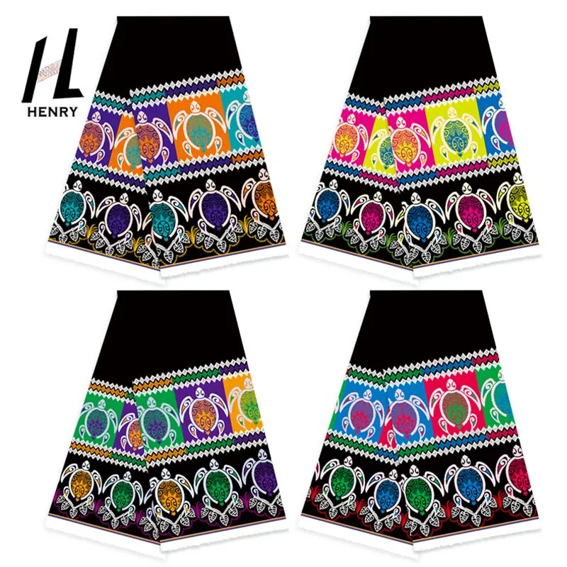 

New Design Hawaiian Micronesia Guam Style turtle Print 100% Polyester Fabric For Garment