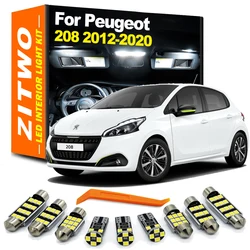 ZITWO 14Pcs LED Interior Reading Dome Luggage Light Kit For Peugeot 208 2012 2013 2014 2015 2016 2017 2018 2019 2020 Accessories
