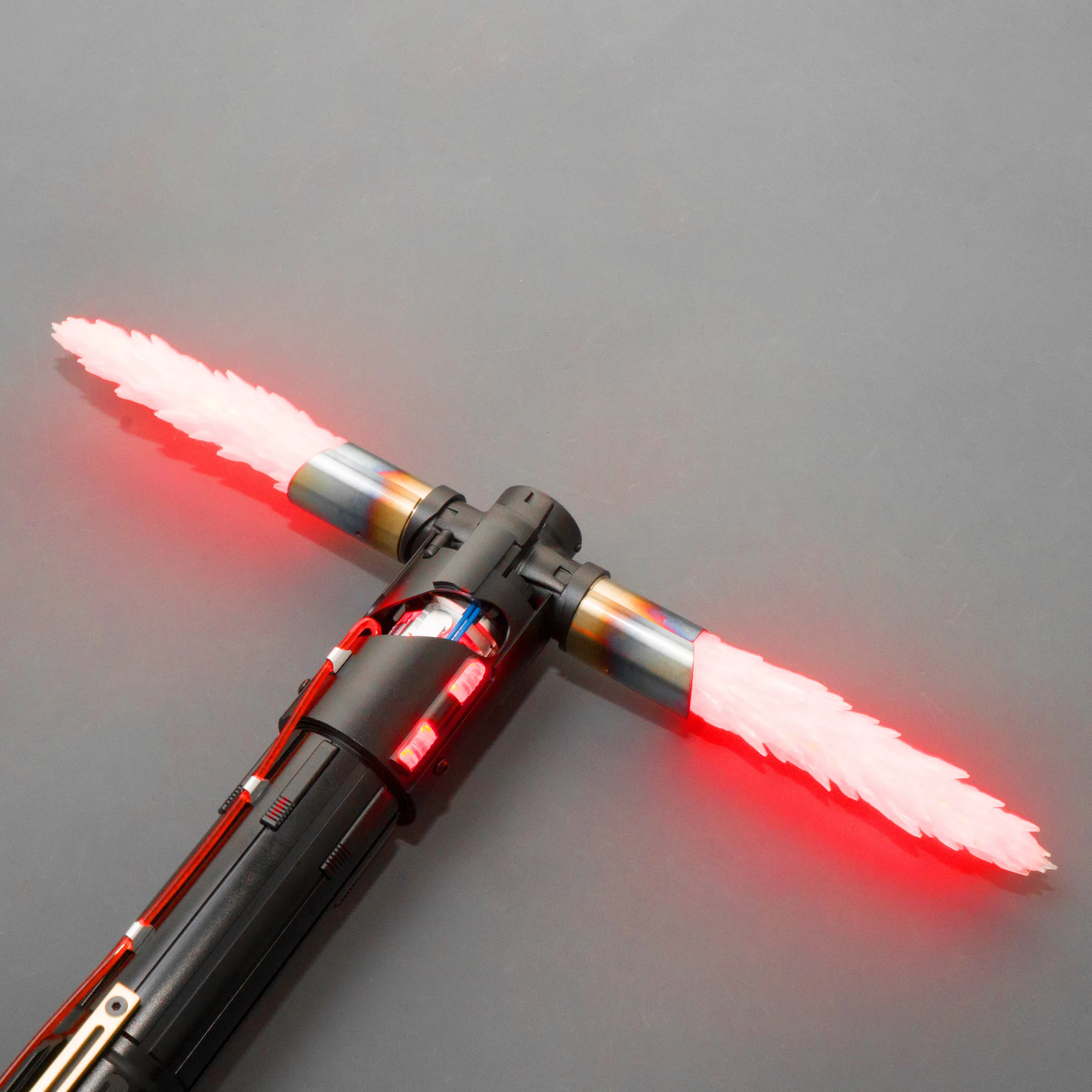 Kylo Ren Neopixel Lightsaber with Fire Flame 2 Side Blades 7/8 inch