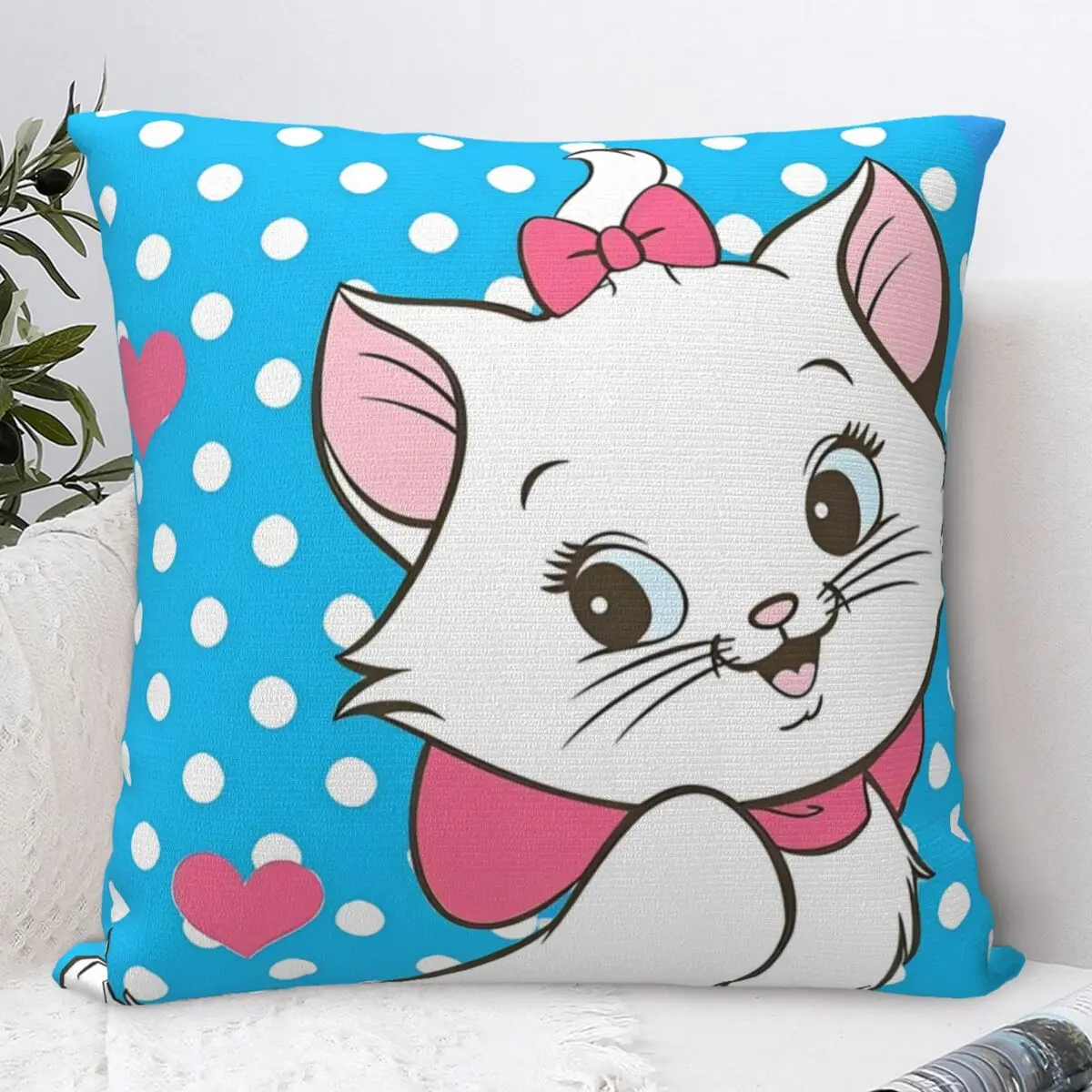 

Marie Cat Pillow Cover Novelty Pillow Case For Sofa Home Decorative Cushion Cover Soft Custom Pillowcases Gift