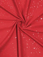 Ladies' elegant plus size powder sprinkled shiny twisted knot with pockets V-neck dress - Image 5