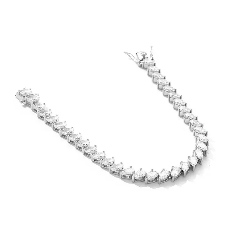 Nexil Jewelry  Luxury Solid Platinum PT950 Women's Water 0.5 karat Pear-shaped Moissanite Diamond Bracelet Instagram Popular St