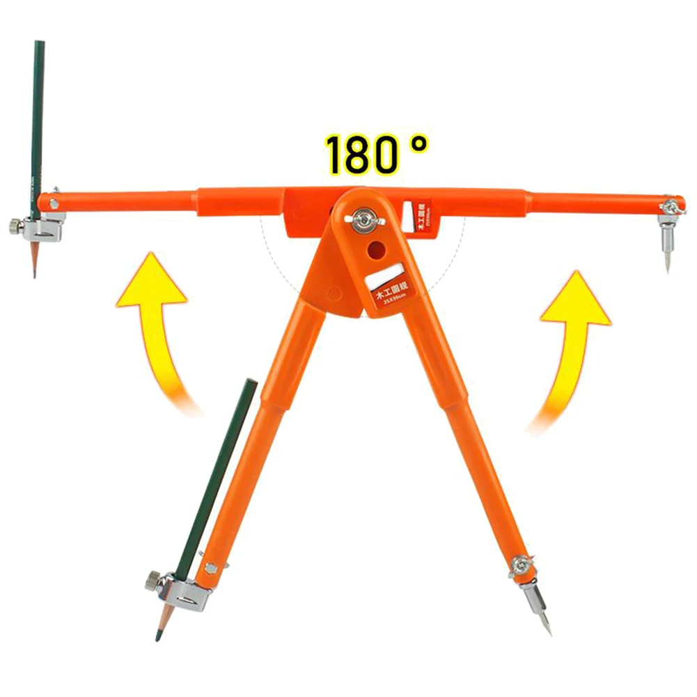 GTBL 1Pc Carpenter Precision Pencil Compasses Large Diameter Adjustable Dividers Woodworking Compass Max Radius