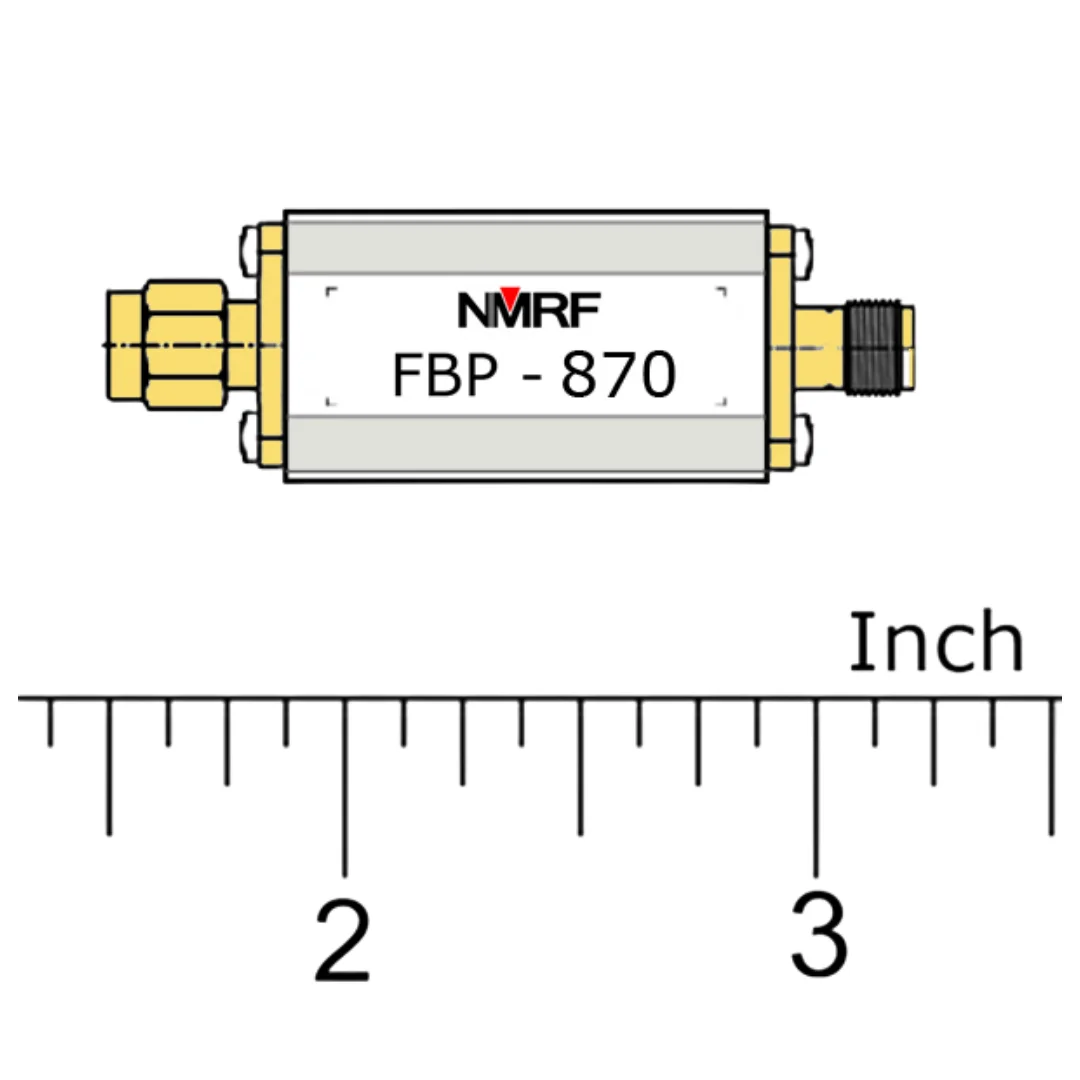 870(840~900)MHz Bandpass Filter, Ultra-Small Size, SMA Interface