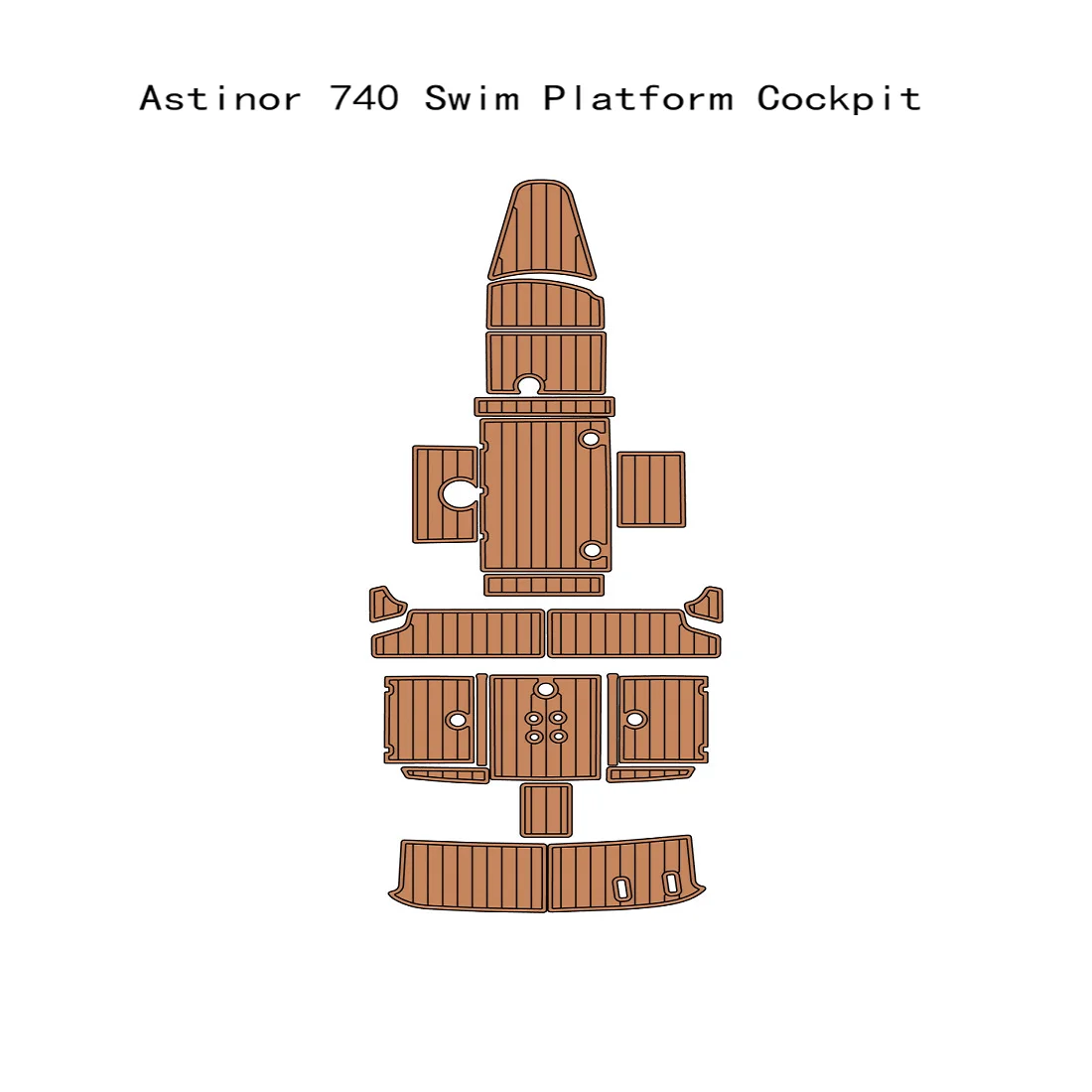 

Astinor 740 Swim Platform Cockpit Boat EVA Faux Teak Deck Floor Pad