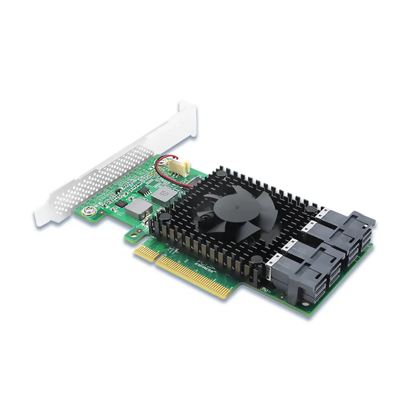 Plx8747 PCI Express 3.0x8 sampai 2 x AS. 2 (SFF-8643) PCIe U.2 NVMe SSD Switch Adapter -- PE382-4I