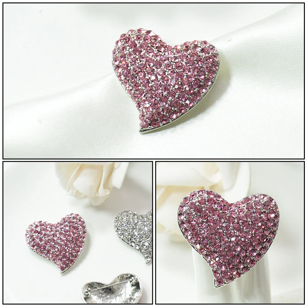 

Heart Shaped Brooch Decorative Corsage Adornment Gift Premium Alloy Rhinestone Creative Design Clothes Bags Hats Scarves Party