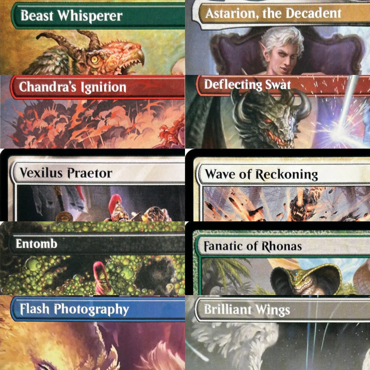 LK53 Holo Flash Photography Grim Tutor Beast Whisperer Brilliant Wings City of Brass Hochwertige TCG-Proxy-Karten (Black-Core)