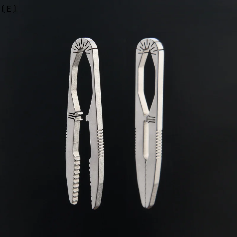 〔E〕Titanium Alloy Tweezers Clip Mini Portable Titanium Nipper For EDC Outdoor Pocket Tool Survival First Aid Repair Kit〔Winter5〕 - view 3