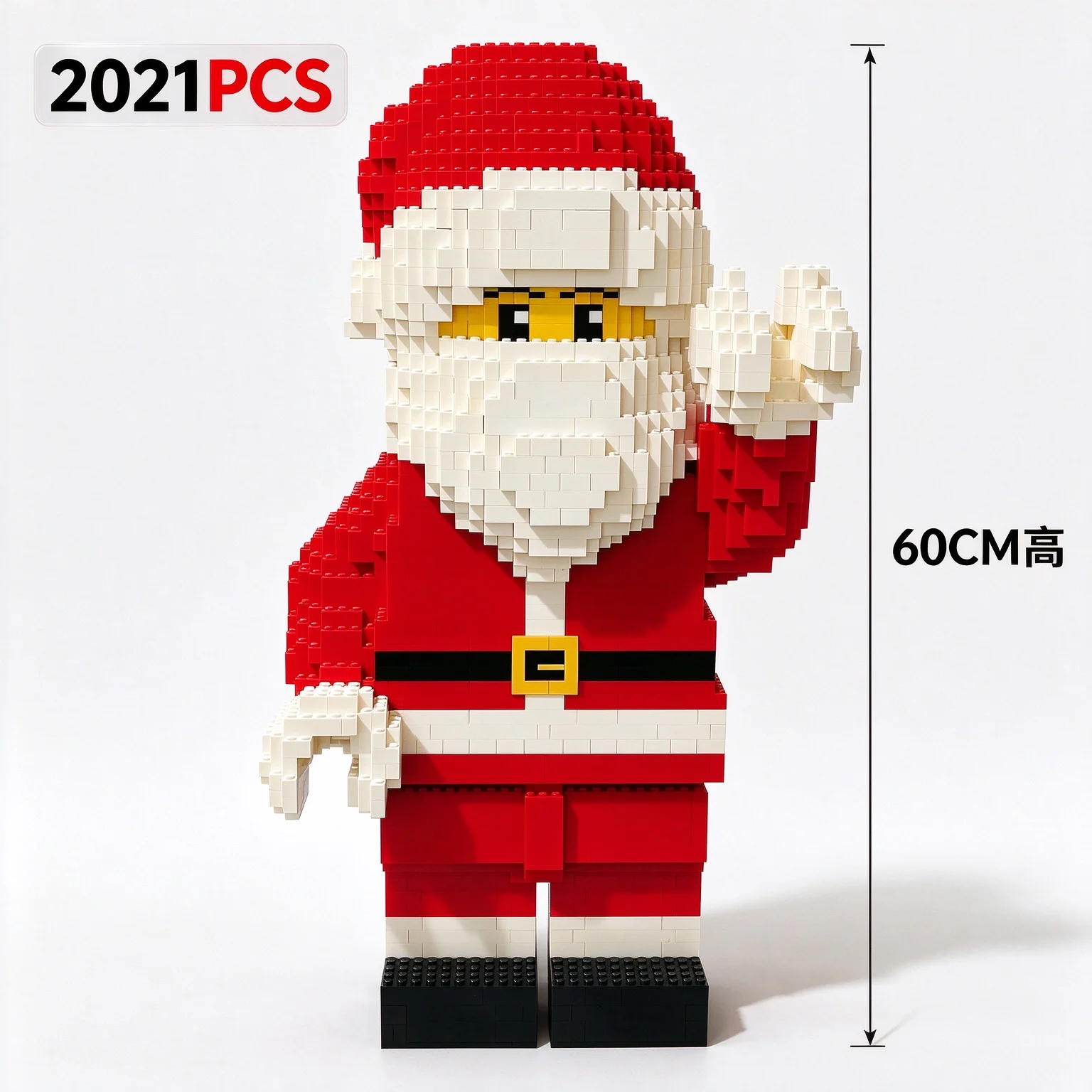 PolaDeer MOC DIY 60 cm H Santa Claus Ornament decorate BuildingPolaDe Blocks Assembly Model toy brick Children's birthday gifts