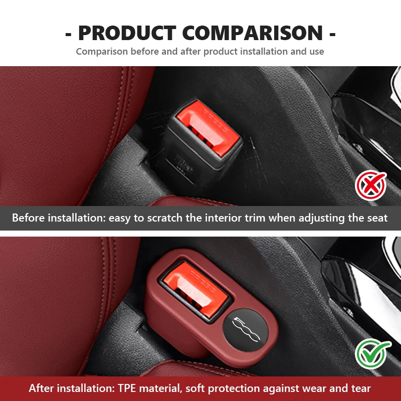 Car Seat Belt Base Buckle Anchor Socket Anti-collision Protection Accessory For Fiat FR Abarth Ducato Doblo Freemont 500 Albea