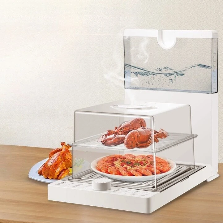 Foldable Electric Steamer, Transparent Multi Layer Household Electronic Steam Cooker