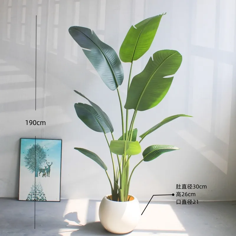 High-end simulated green plants fake plants traveler banana light luxury decoration indoor potted plants bionic bird of paradise