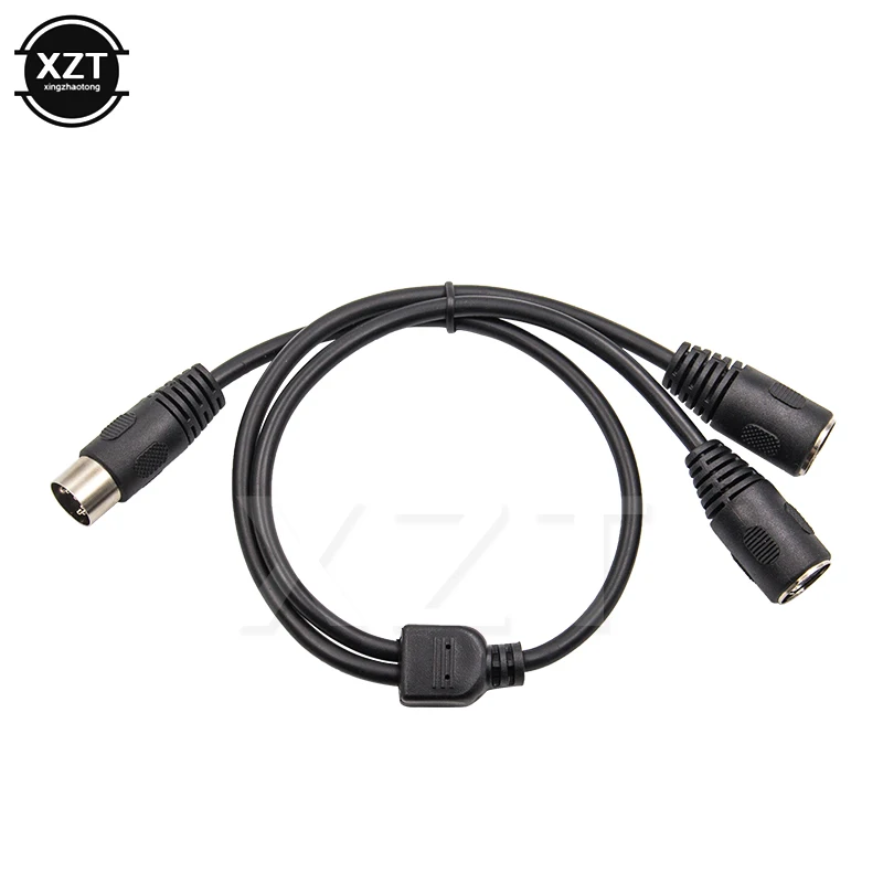 5Pin MIDI DIN 1 Male Plug to 2 Female jack Connector Audio Cable Y Splitter Adapter Cable 50cm Converter 5Pin Extension Cable