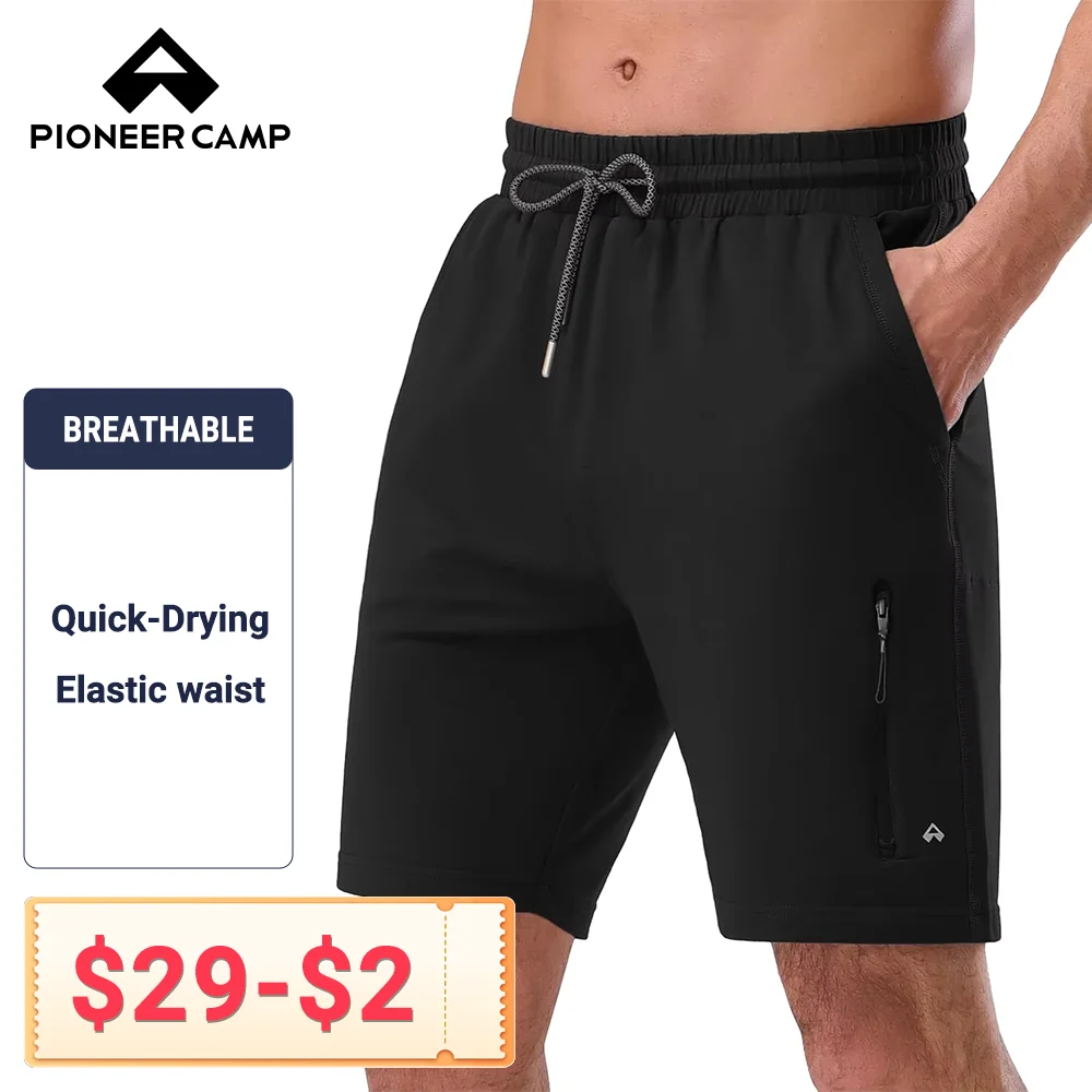 Pioneer Camp Men's Athletic Gym Shorts with Zipper Pockets 7