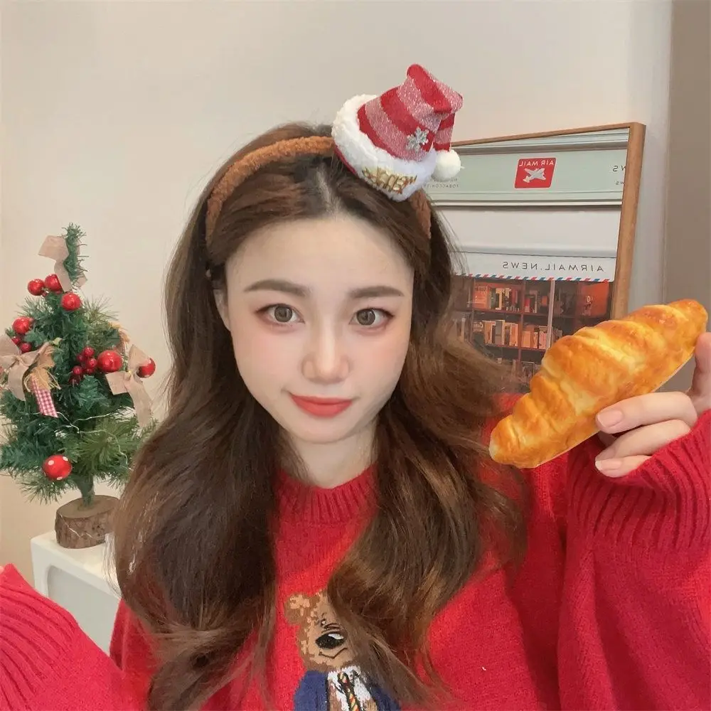 Hiasan Natal Jepit Rambut Natal Bintang Payet Topi Natal Headband Kepingan Salju Hadiah Anak-anak Jepit Rambut Tanduk Rusa untuk Anak Perempuan