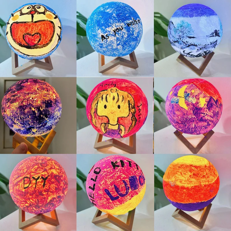 DIY LED Moon Light Galaxy Light, DIY Moon Night Light, Girl, Boy, Child, Woman Birthday Gift, Bedroom Decoration (Warm Light)