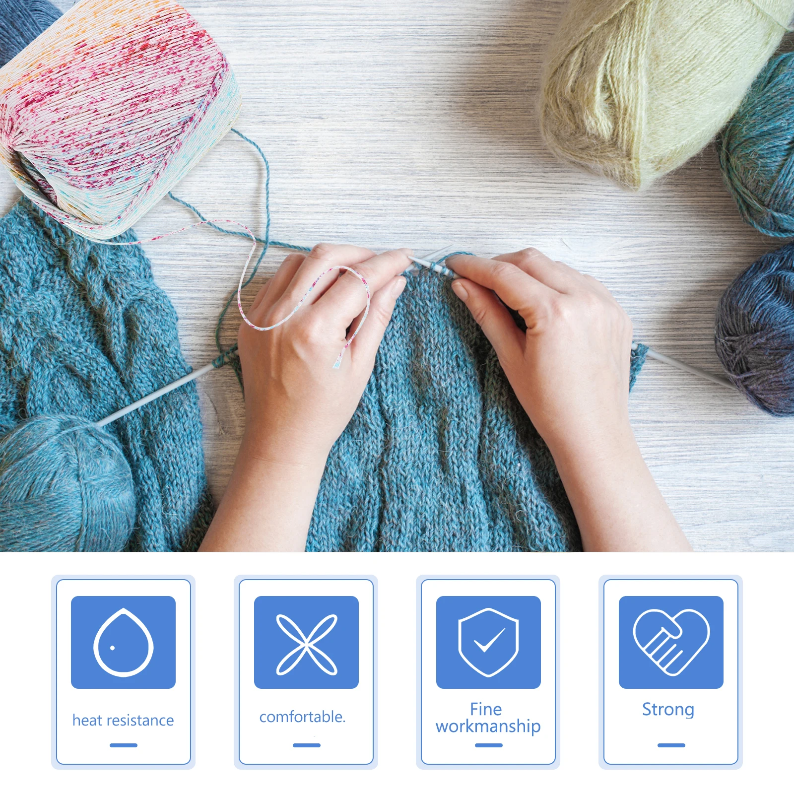 

133M Gradient Cotton Yarn Crochet Thread Knitting Hand Craft Soft Thick Worsted Weight for Scarves Hats Blankets Decorative