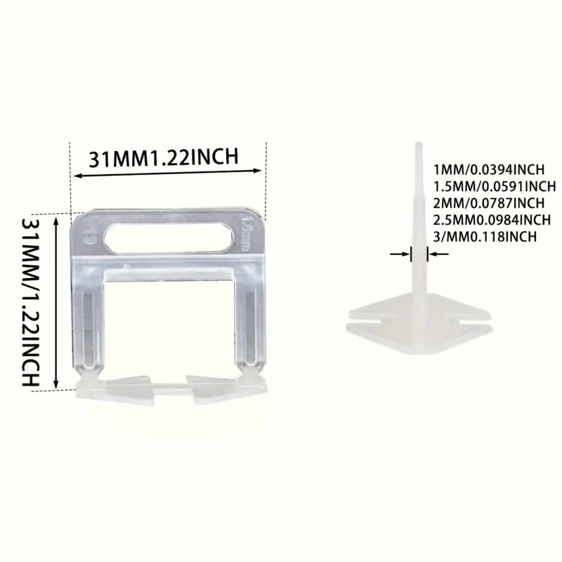 2000 قطعة مقاطع نظام تسوية البلاط مقاطع تسوية البلاط لتقوم بها بنفسك فواصل تسوية البلاط لبلاط السيراميك والحجر الاحترافي