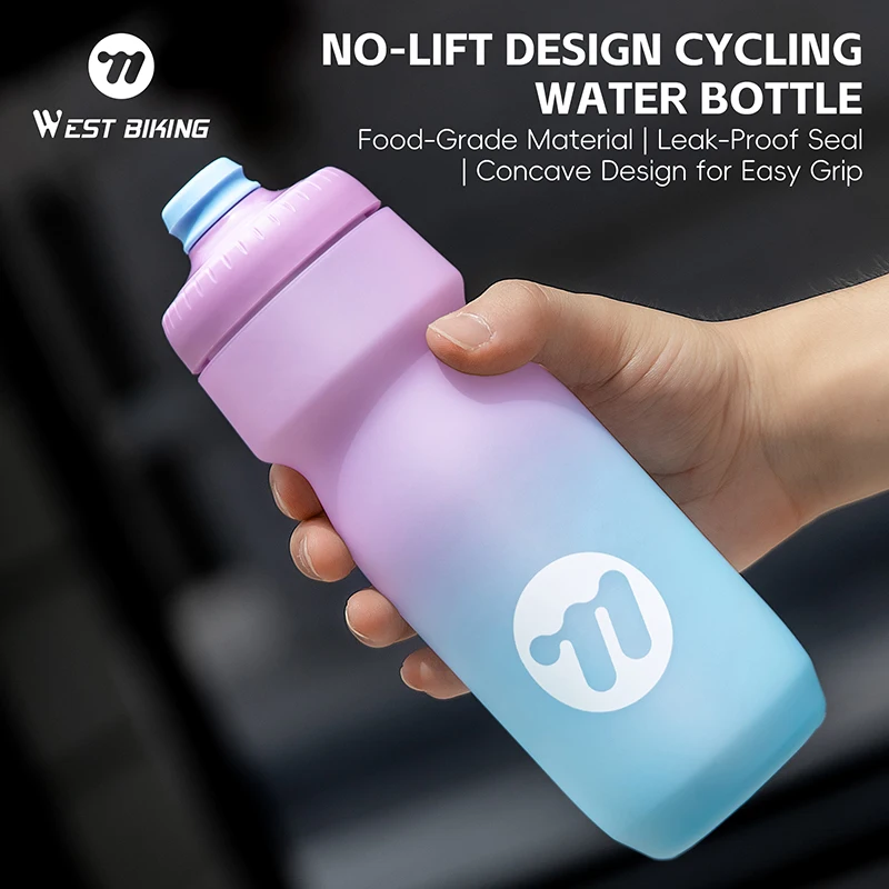 WEST BIKING Outdoor Cycling Bottle 550ml/650ml Colorful Gradient Bike Bottle Lightweight Water Kettle MTB Road Bike Accessories