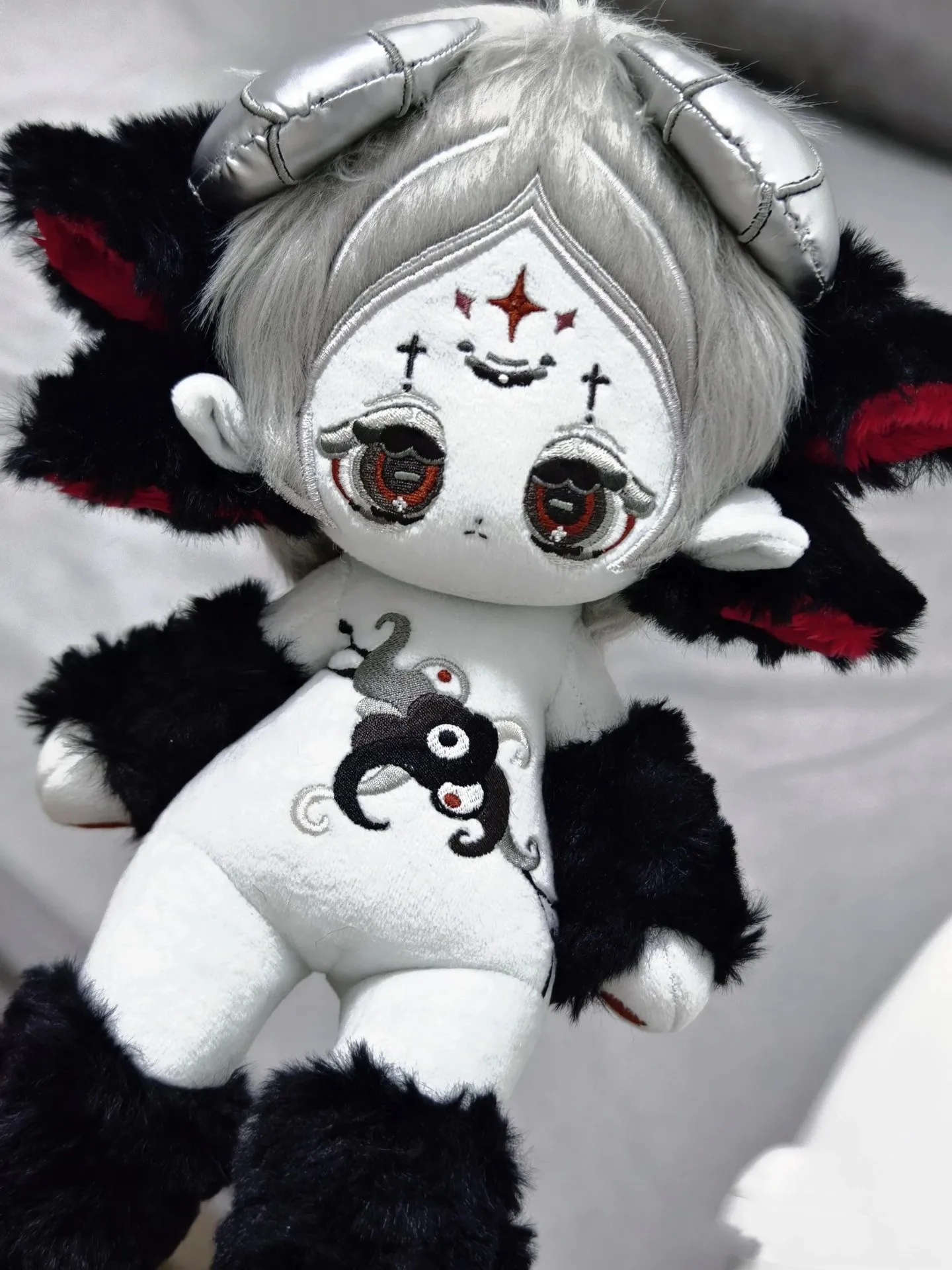 Anime preto cabra shub monstro recheado 30cm pernas longas plushie pelúcia travesseiros macios algodão boneca corpo anime figura brinquedo crianças presentes