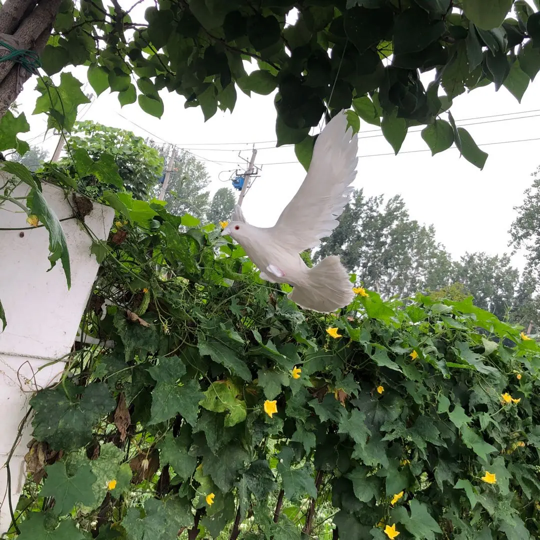 White Real Life pengion Model, Foam & furs wings, Dove, Bird, Garden Decoration, Gift, about 40x25cm, xf2871, New