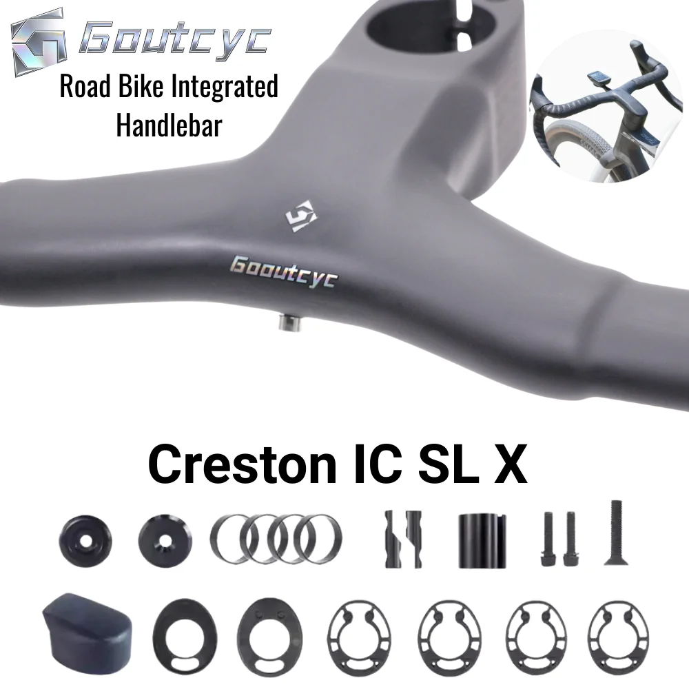 

Road BENT BAR GOOUTCYC Creston iC SL X Carbon Integrated Cockpit for SCOTT Addict Gravel 16°Flare 60/115mm Reach/Drop 70-120mm