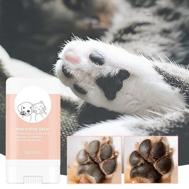 Cera para pata de perro, Protector de pata de perro, crema hidratante revitalizante para pata de gato, para calor, arena, nieve, hidrata y calma las patas irritadas, 15g