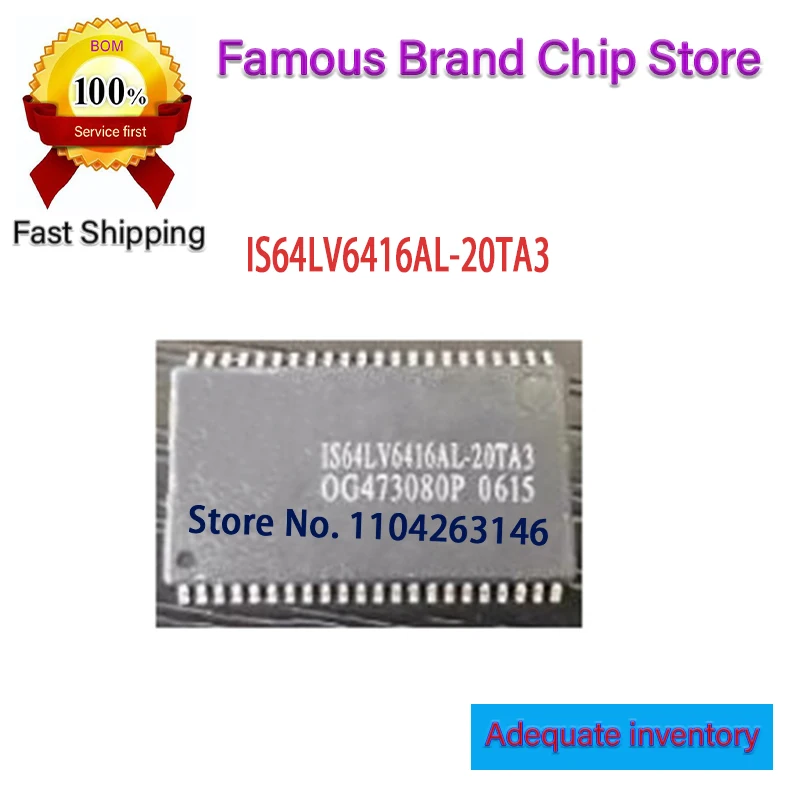 5~10pcs/lot IS64LV6416AL-20TA3 IS64LV6416 IS64LV6416AL TSSOP44 100% NEW Original