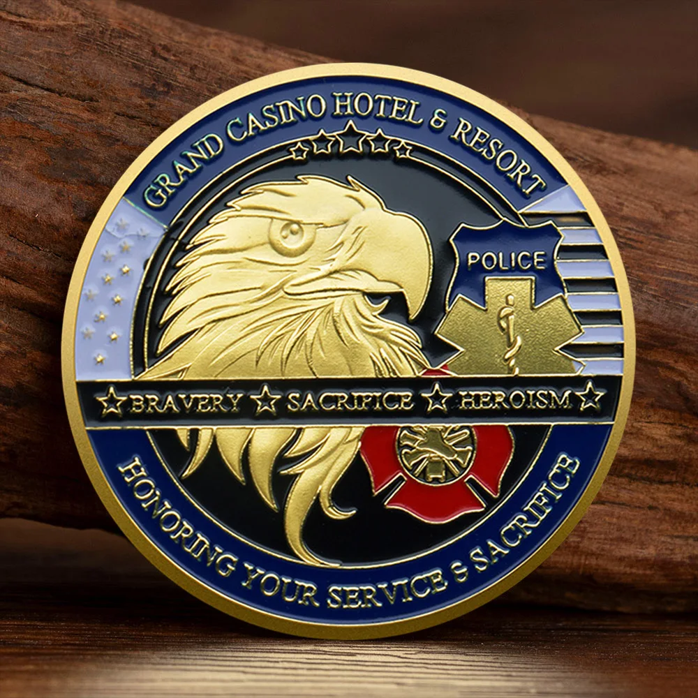 American Heroes Police Officer Souvenir Coin Gold Plated Eagle Head Police Officer Appreciation Coin Collection Gift