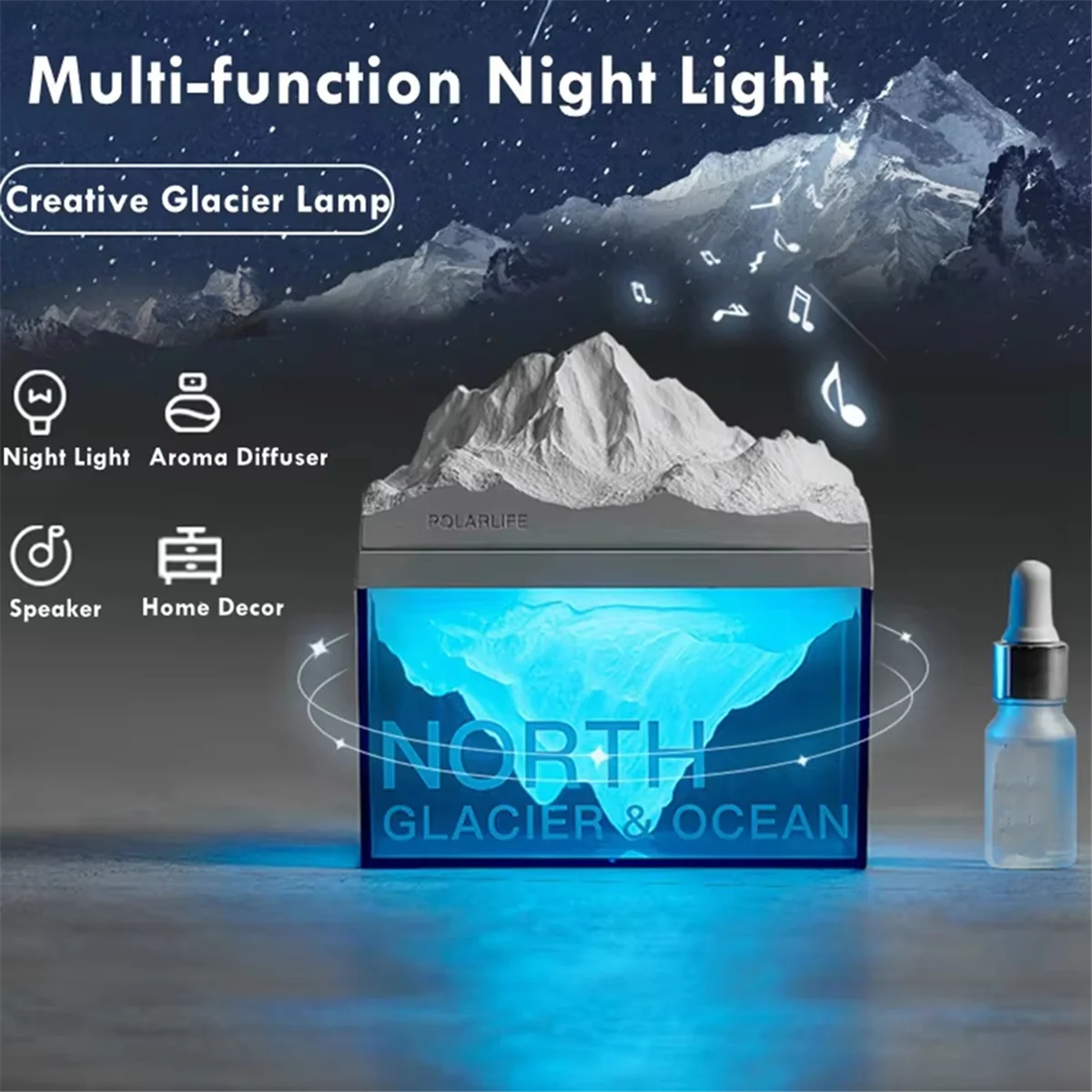 

CLCU Multifunction Night Light Speaker with Aroma Diffuser and Wireless Audio Speaker Music Speaker,Sleeping Atmosphere Light