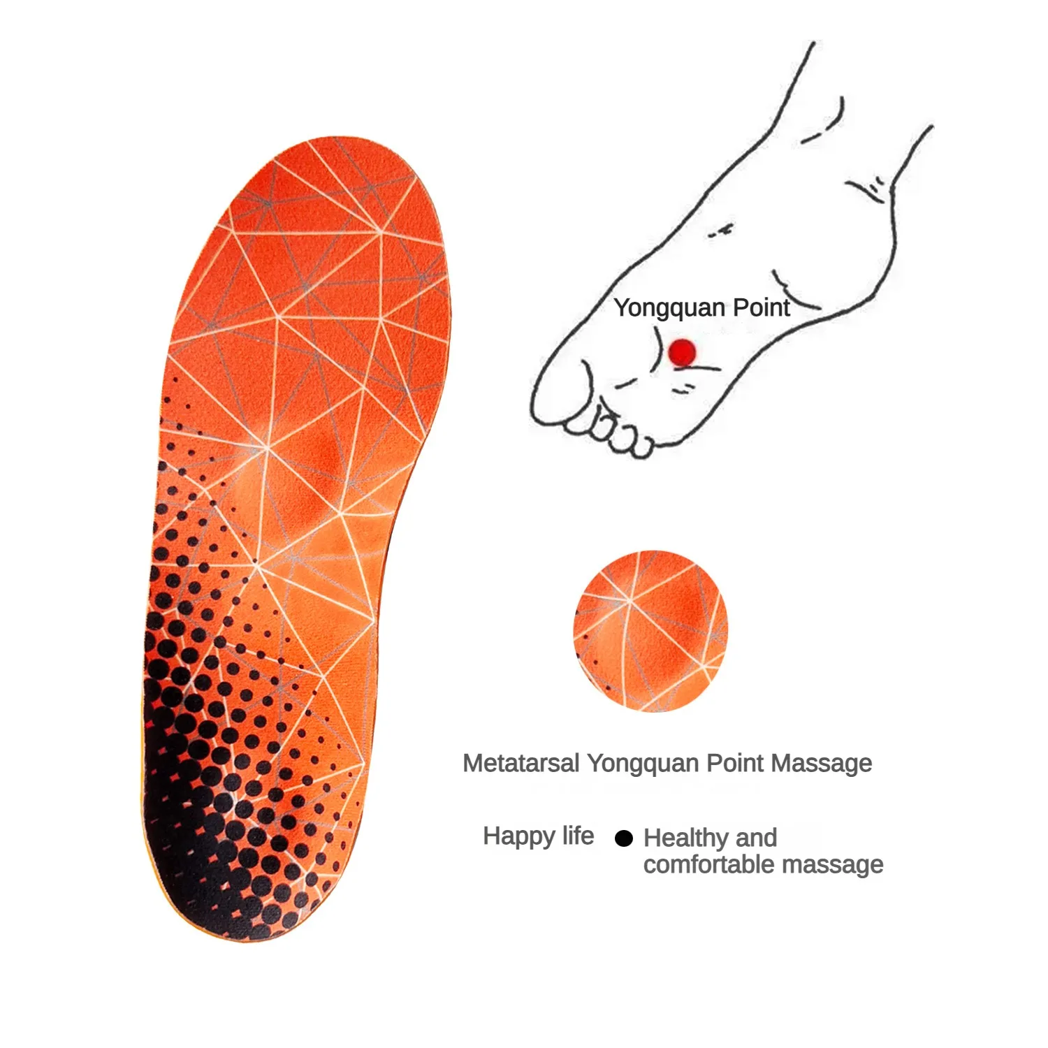 PU Corrective Insole Arch Support Flat Foot Men and Women Soft and Comfortable Foot Massage Insole