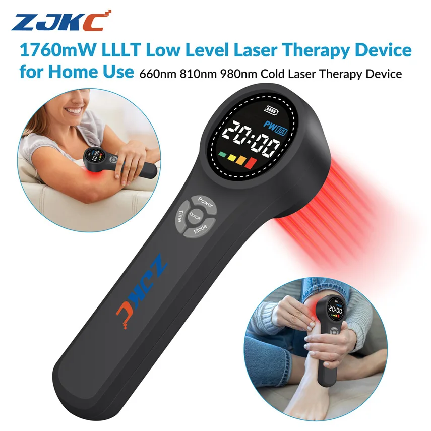 

1760mW Infrared Light Therapy Cold Laser Treatment Device for Humans and Pets Pain Relief Shoulder Back Joint 660nm 810nm 980nm