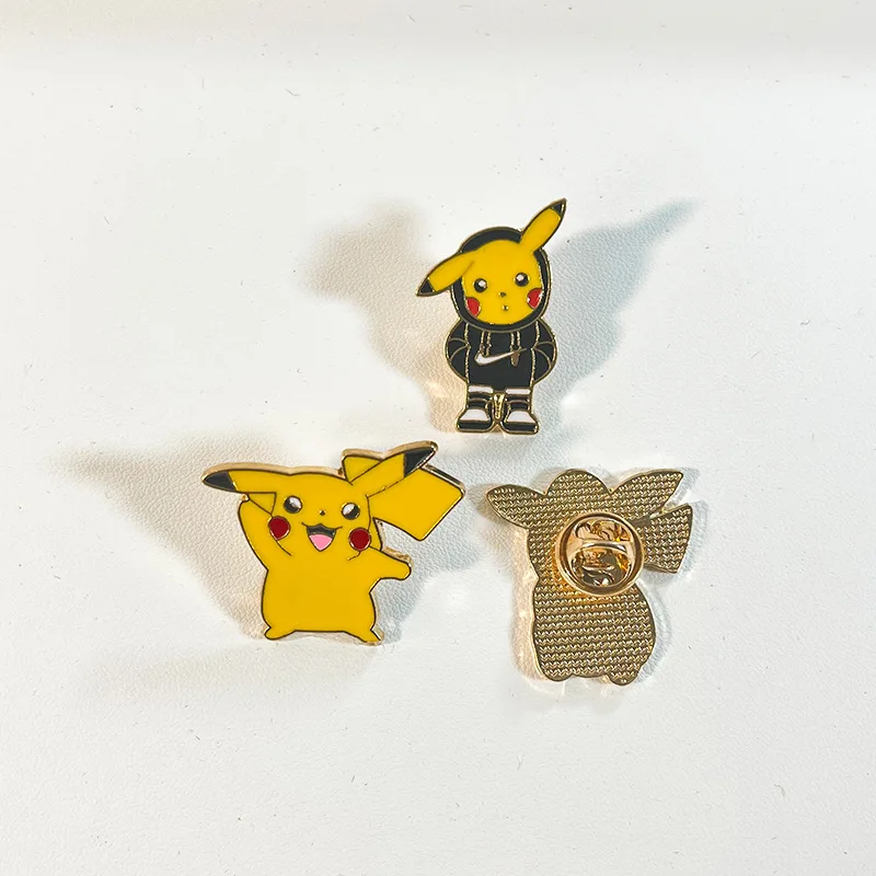 Kawaii Pokemon Brooch Anime Pikachu Cute Metal Pins Hard Enamel Pins Mimikyus Cartoon Games Fans Collect Badge Cloth Accessories