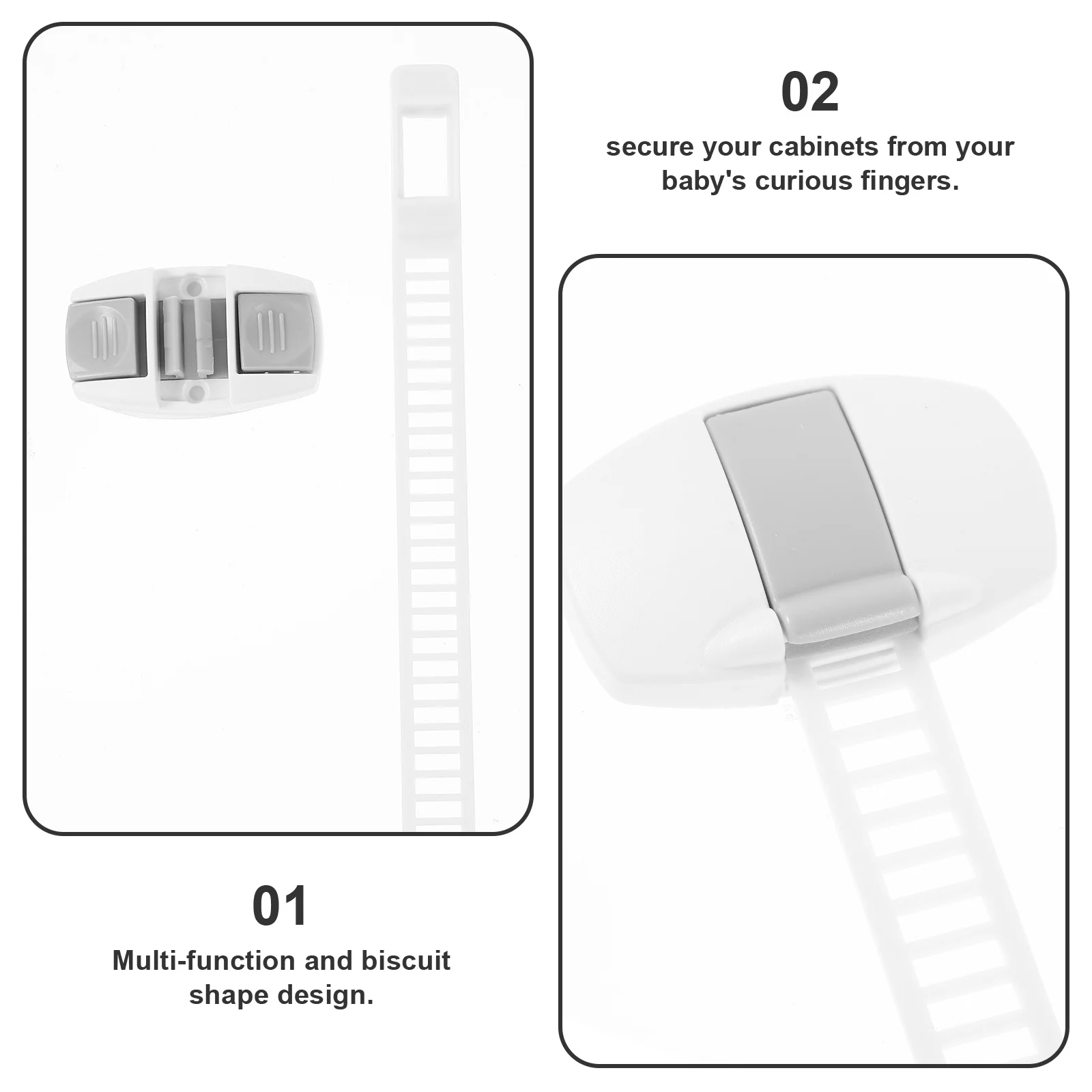 

10 pc Safety For Cupboard Doors Multifunction Child Protective Lock Baby Proofing Device Biscuit Shape Wardrobe Drawer Fridge