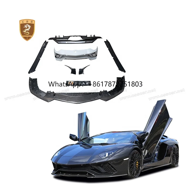 LP740 OEM Body Kit Front Bumper Lip Chin Rear Diffuser Body Kit for Lamborghini Aventador S
