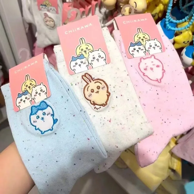 Miniso Japanese new Chiikawa Usagi hachiware anime cartoon socks women's mid-calf cotton socks cute children's holiday gifts