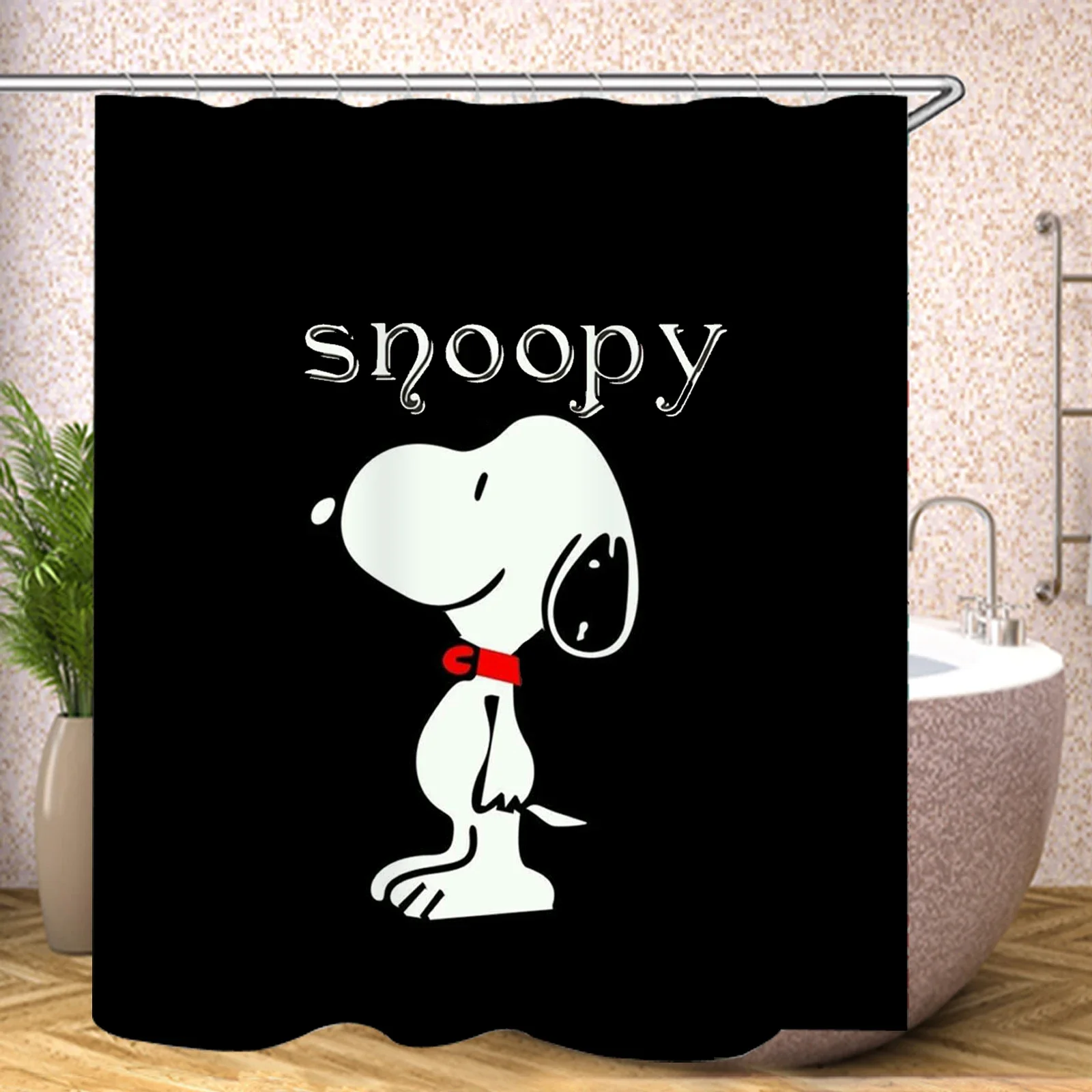 Snoopy Anime Funny Cute Shower Screen Bath Curtain Toilet Accessories Bathroom Sets Full Setluxury shower curtain set