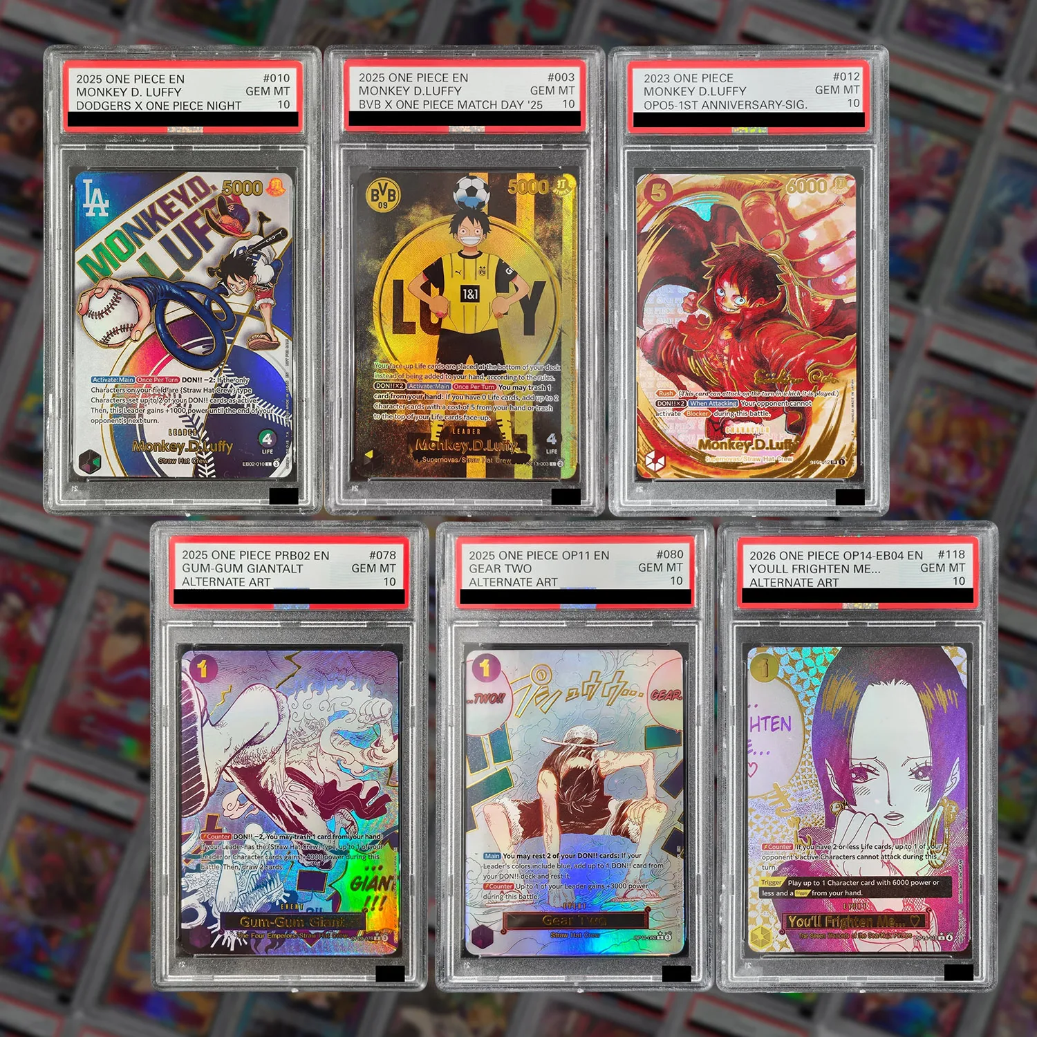 DIY ONE PIECE English 10Points Rating Cards Luffy ST13-003 EB02-010 ST01-012 Gear Two OP11-080 You'll Frighten Me Game Card Toy