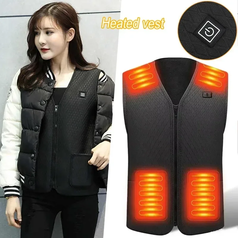 

Winter Heated Jacket 9/5Zone Safety Intelligent Fast Heating Electric Warm Vest Suitable For Outdoor Sports Skiing Riding Unisex