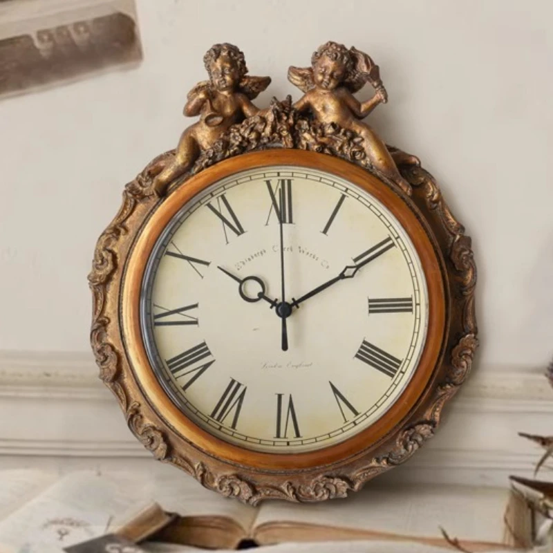 

Resin Wall Clock Retro Table Clocks Living Room Luxury Decoration Quartz Watch Bedroom Creative Mechanical Watches Accessories