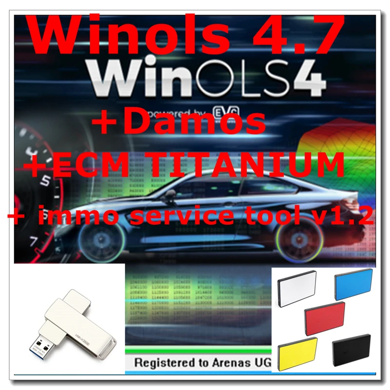 2024 HOT Selling WinOLS 4.7 With Plugins+2021 Damos +ECM TITANIUM+ immo service tool v1.2 All Data Auto Repair Software Winols